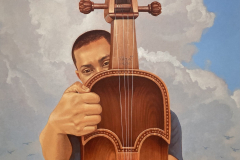 ‘PORTRAIT OF KIRAN NEPALI – PROJECT SARANGI’ By Martin Travers, Acrylic and image transfer on canvas, (2025)