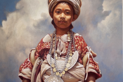 ‘A DANCE THROUGH TIME – PORTRAIT OF SUSHANT’ By Martin Travers, Acrylic on canvas, 100 x 77cm (2020)