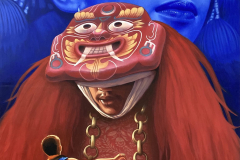 DANCE OF THE LAKHE’ By Martin Travers, Acrylic on canvas, 118 x 79cm (2024)