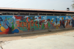 Nepal, Kathmandu Ubniversity mural workshop