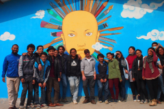 Nepal, Kathmandu Ubniversity mural workshop