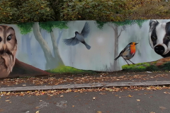 Wildlife reserve mural, London, UK